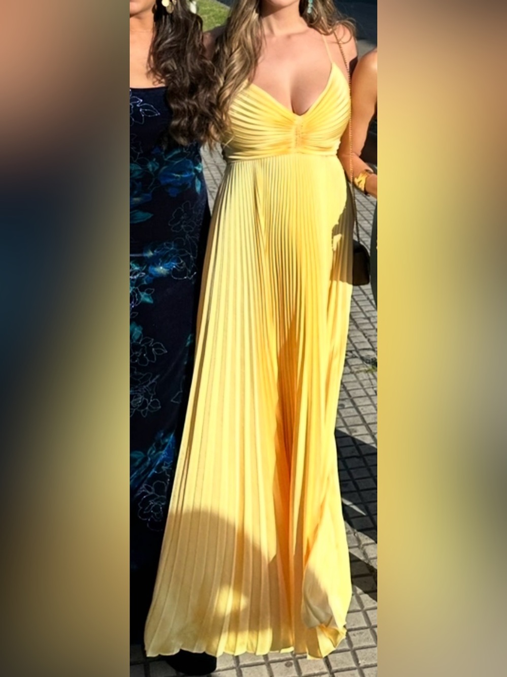 A.L.C. Yellow Pleated Maxi Dress